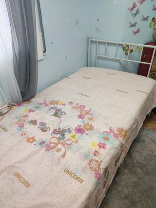 Cama individual blanca metalica