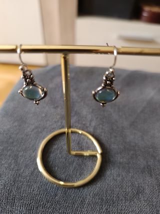Pendientes Plata - Abalorios blancos