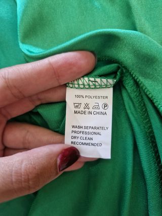 Vestido largo encaje negro-verde