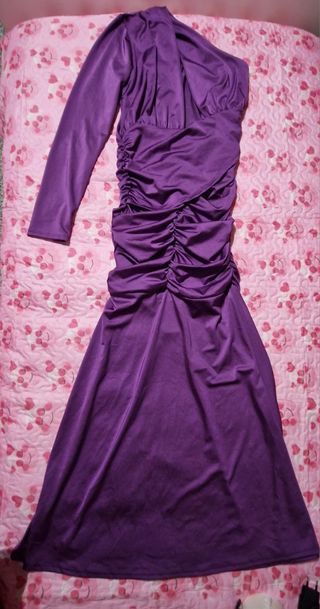 Vestito Lungo Monospalla Viola