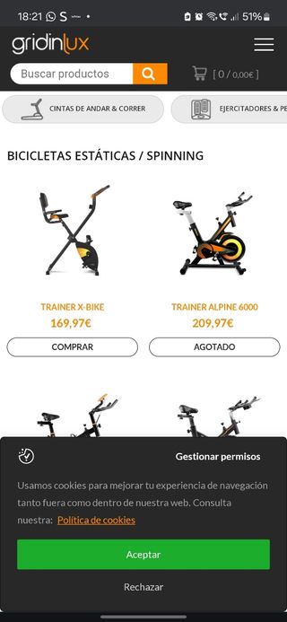 Bicicleta estática Gridinlux X-Bike 500