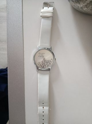 Reloj mujer blanco plata