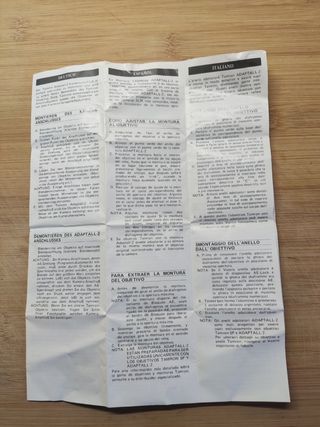 Objetivo Tamron 35-135mm f/3.5-4.5, con Adaptell-2