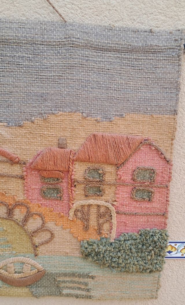 Tapiz paisaje rústico - tejido a mano