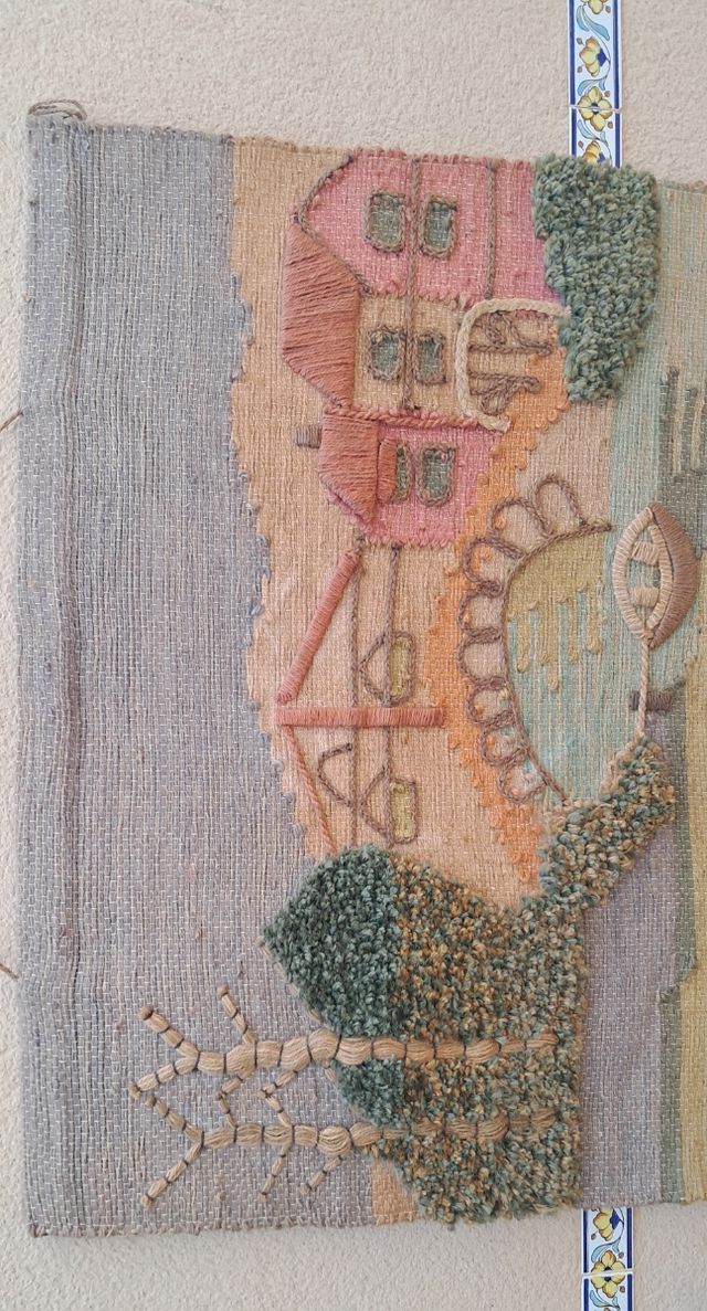 Tapiz paisaje rústico - tejido a mano