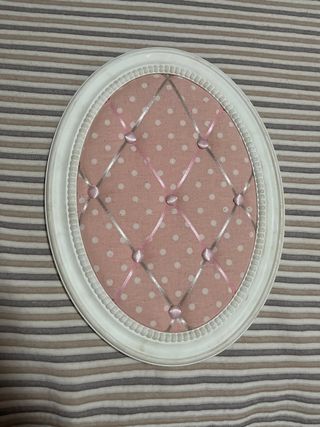 Tablón anuncios infantil - Rosa y blanco
