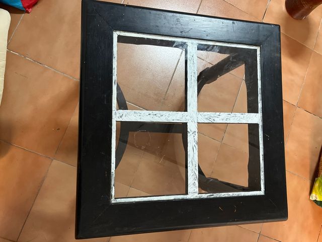 Mesita centro negra con cristal