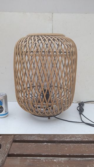 Lámpara sobremesa mimbre vintage chillaout rustica