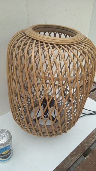 Lámpara sobremesa mimbre vintage chillaout rustica