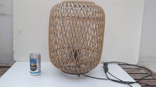 Lámpara sobremesa mimbre vintage chillaout rustica
