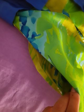 Vestido estampado flores - Azul y Verde

