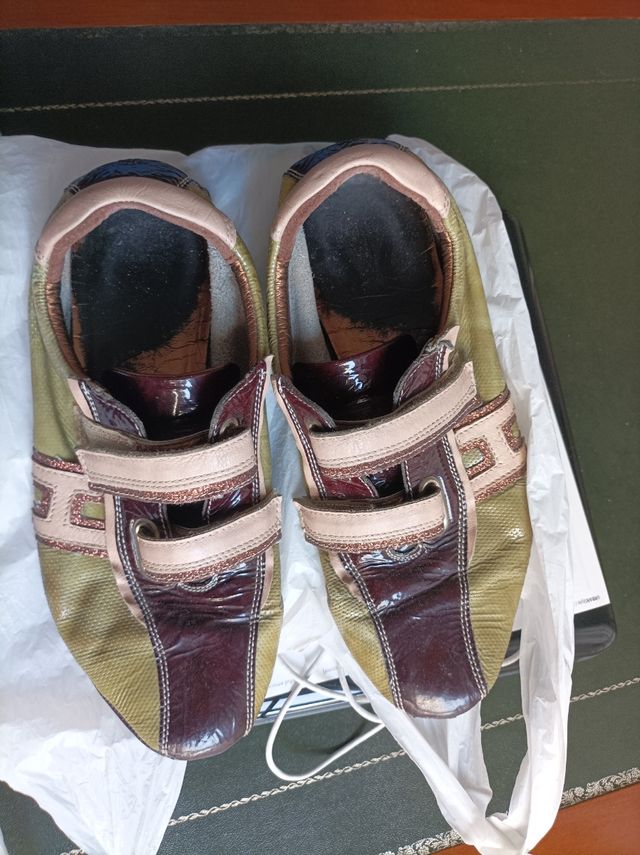 Zapatillas mujer marrón-verde oliva