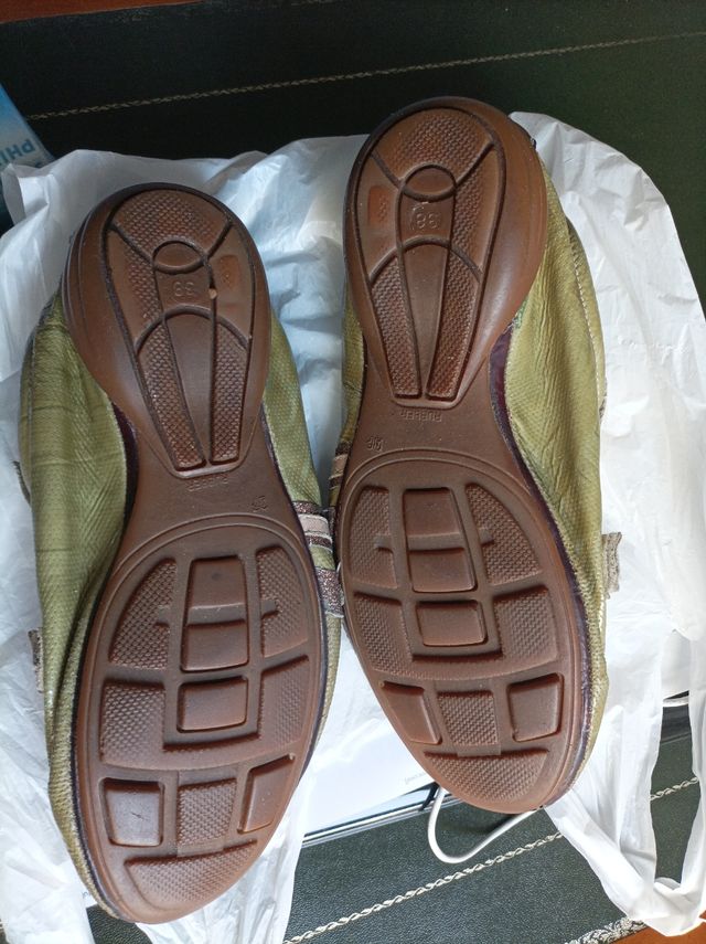 Zapatillas mujer marrón-verde oliva