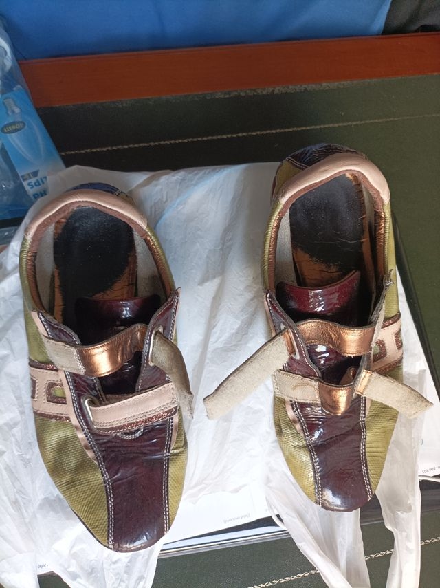 Zapatillas mujer marrón-verde oliva