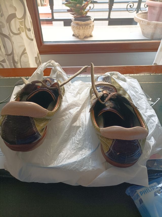 Zapatillas mujer marrón-verde oliva