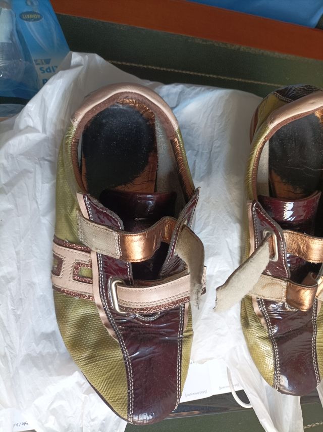 Zapatillas mujer marrón-verde oliva