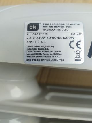 RADIADOR DE ACEITE MINI.