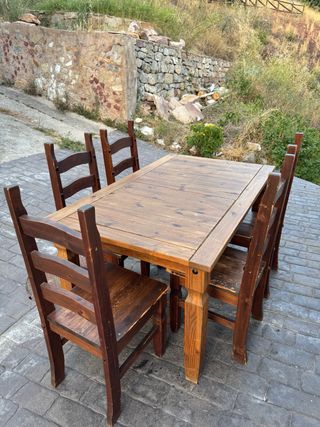 Mesa Comedor Rústica 6 Sillas