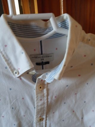Camisa blanca hombre manga larga