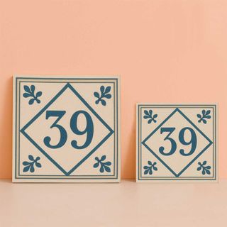 Azulejo número de casa estilo hidráulico