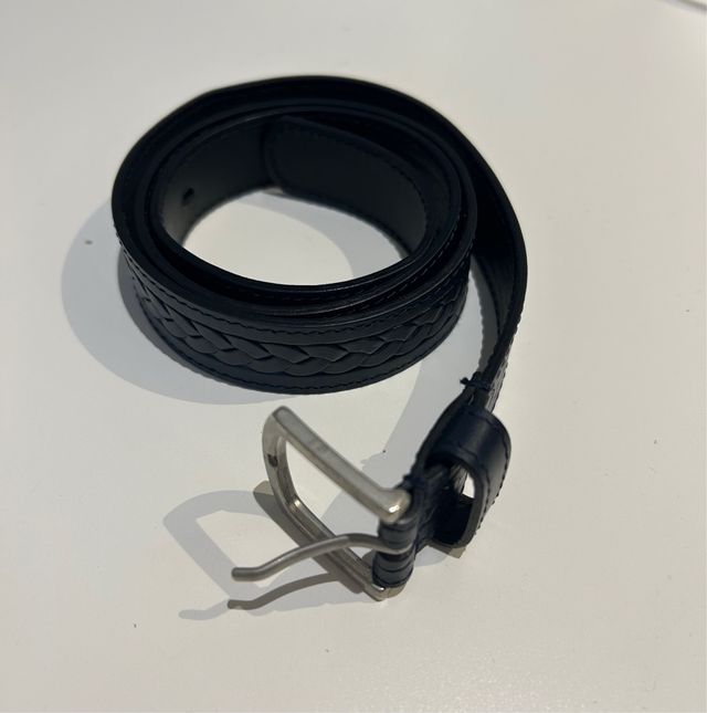 Cinturón trenzado negro 90cm