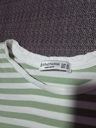 Camiseta rayas verde-blanco