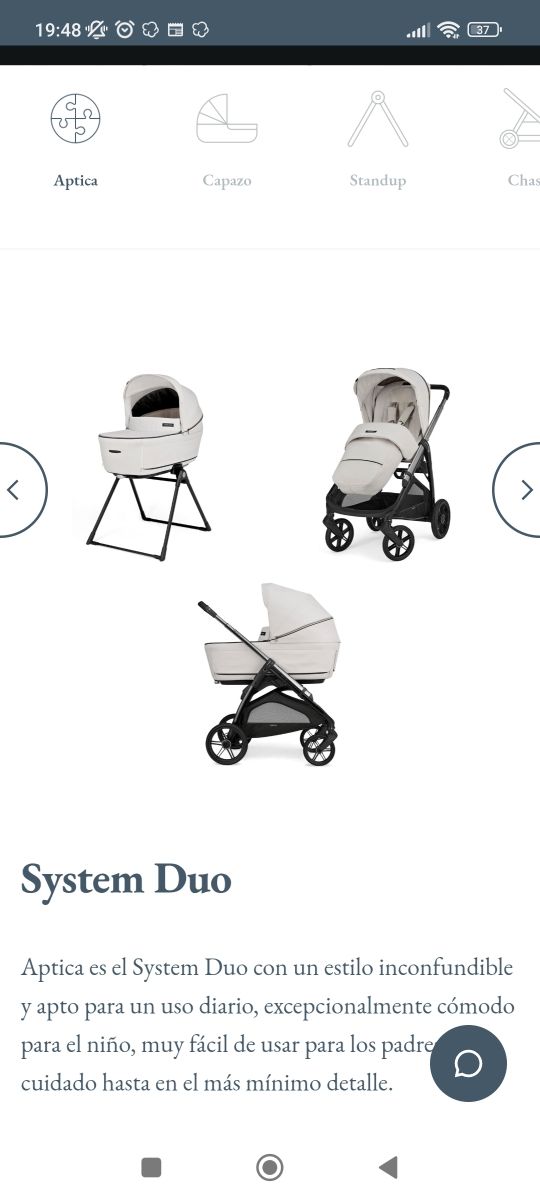 Carrito Inglesina Aptica Duo, silla y capazo