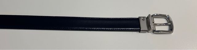 Cinturón reversible piel marrón-azul 90cm