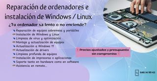 Reparación de ordenadores e instalación S.O.