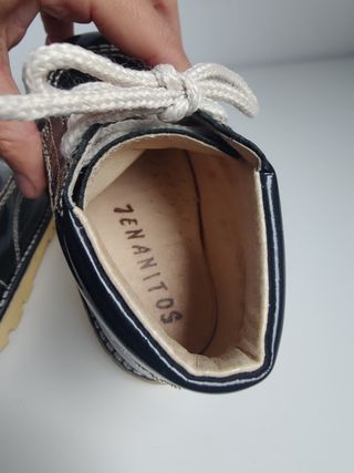 Talla 23 Botas niño charol azul Marino 