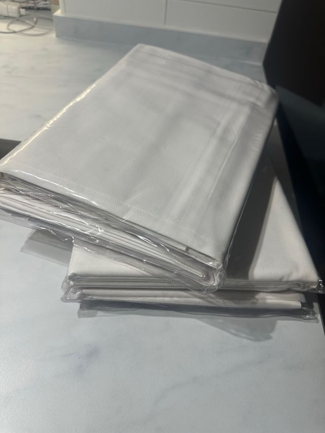 10 juegos de sábanas algodón blanco