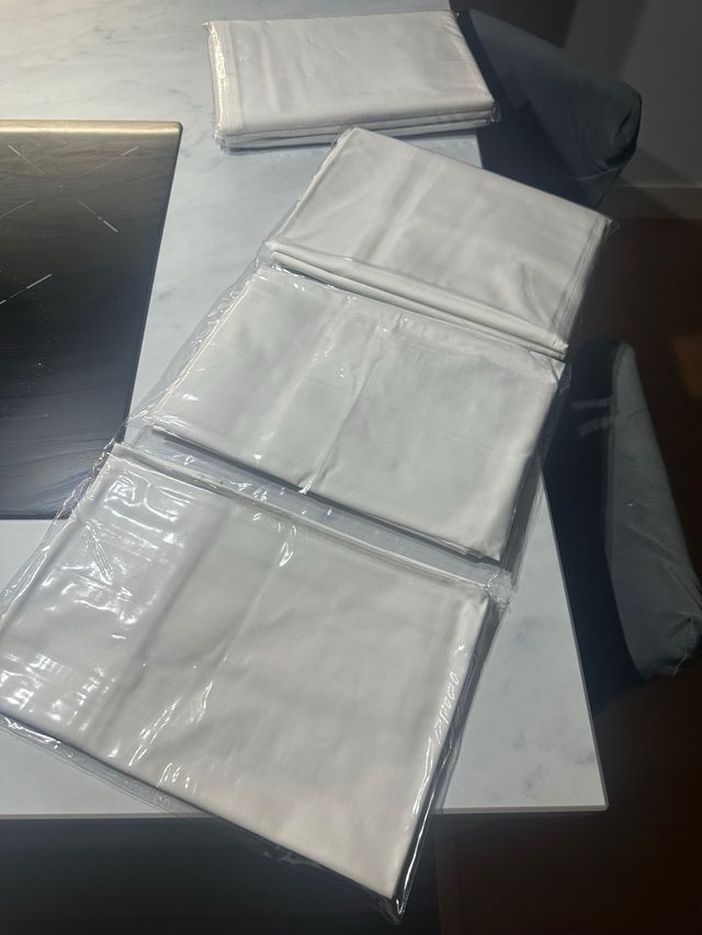 10 juegos de sábanas algodón blanco