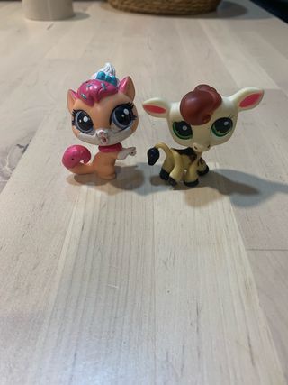 2 Muñecos LPS: Gato y Jirafa