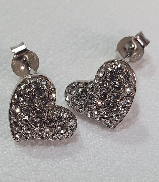 Pendientes ORO BLANCO CORAZÓN.REGALO NAVIDAD.