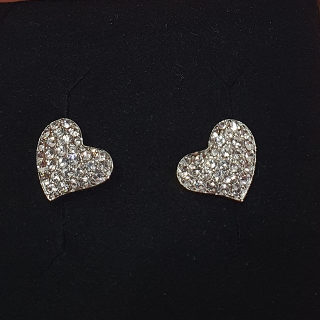 Pendientes ORO BLANCO CORAZÓN.REGALO NAVIDAD.