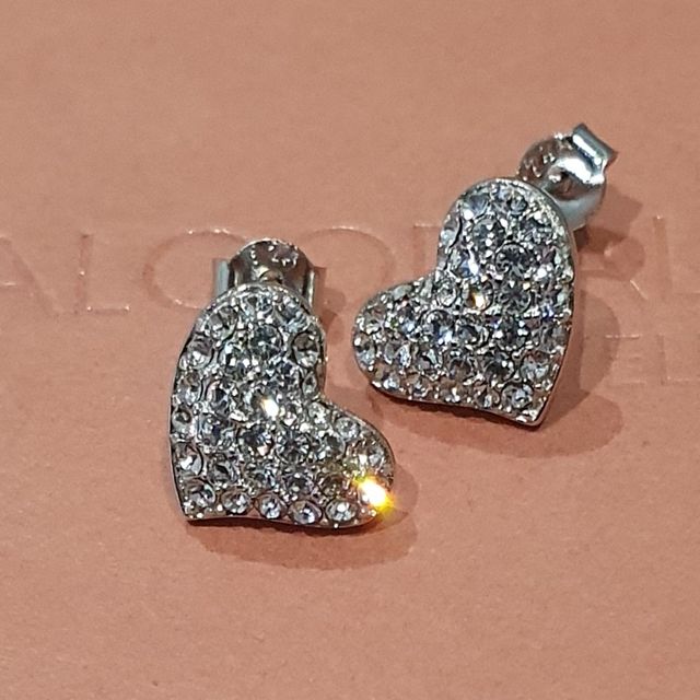 Pendientes ORO BLANCO CORAZÓN.REGALO NAVIDAD.
