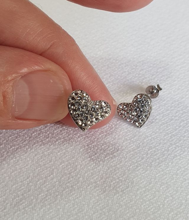 Pendientes ORO BLANCO CORAZÓN.REGALO NAVIDAD.