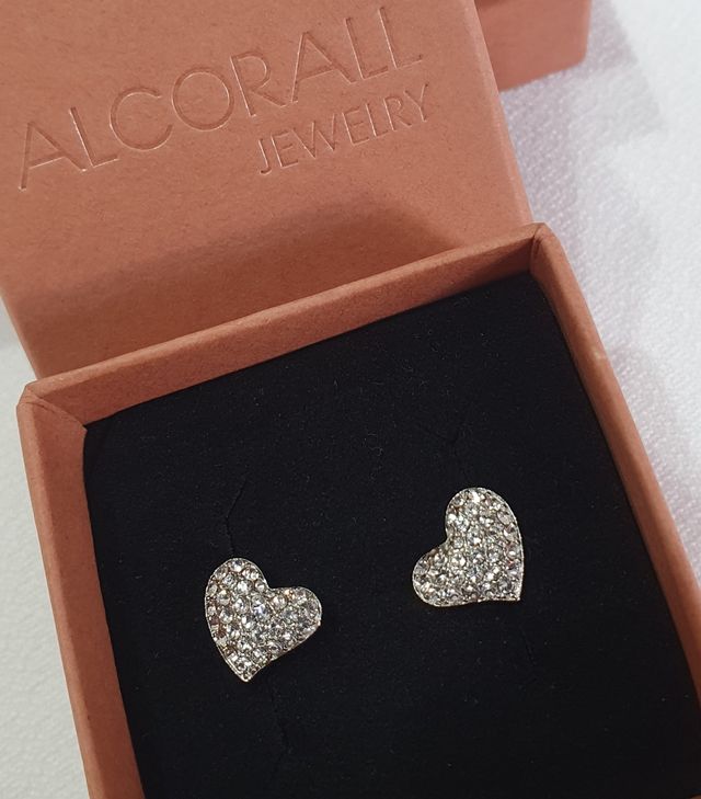 Pendientes ORO BLANCO CORAZÓN.REGALO NAVIDAD.