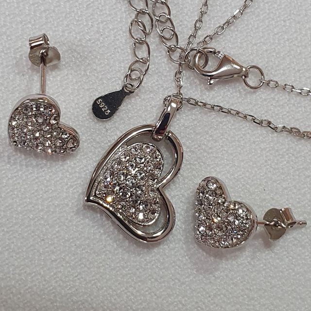 Pendientes ORO BLANCO CORAZÓN.REGALO NAVIDAD.