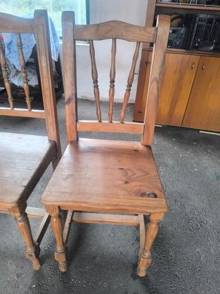 3 Sillas Madera Maciza