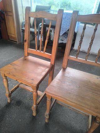 3 Sillas Madera Maciza