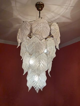 Lámpara colgante hojas cristal