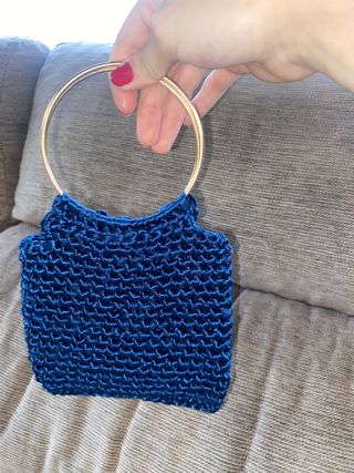 Bolso azul metalizado dorado