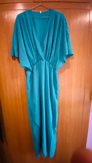 Vestido fiesta verde agua - 3XL