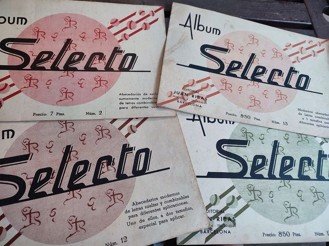 7 antiguas revistas letras bordado