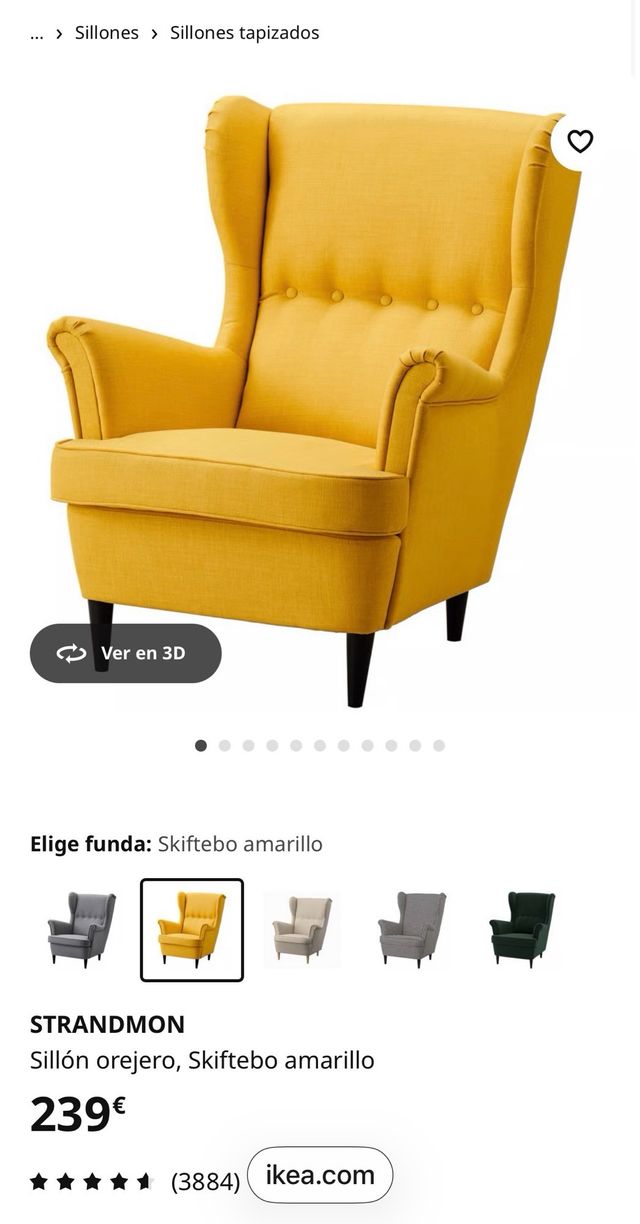 Sillón orejero amarillo Ikea