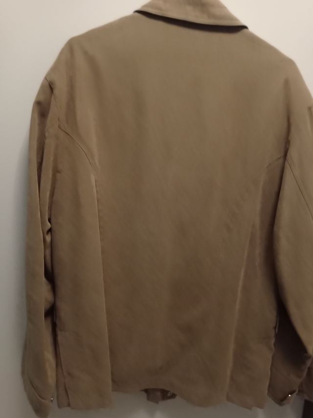 Chaqueta simil ante verde beige hombre otoño