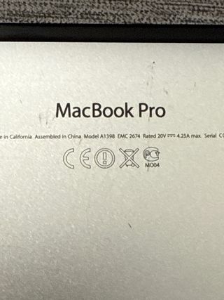 MacBook Pro 15" Late 2013 Plata A1398