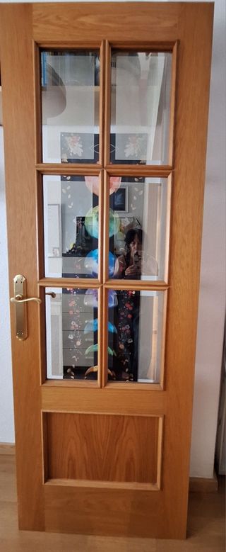 Puerta madera maciza 6 paneles