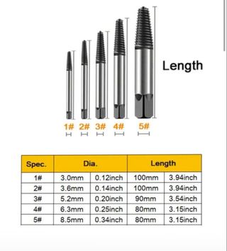Extractor de tornillos - 6 piezas